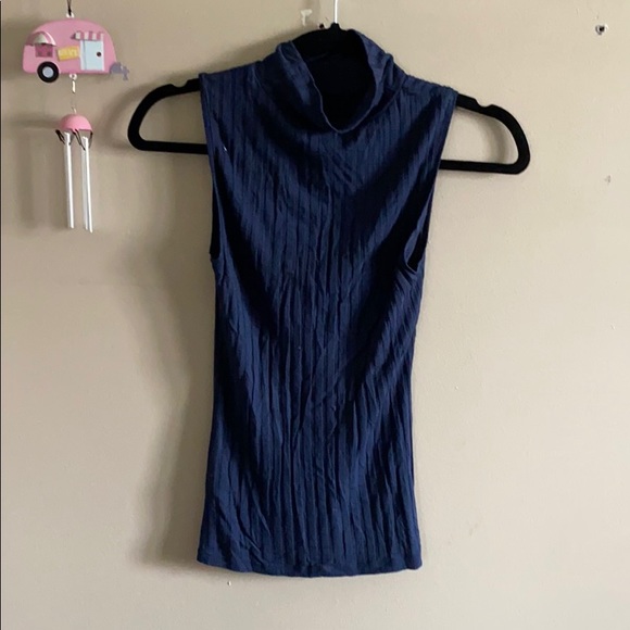 H&M Tops - 💰navy blue sleeveless cowl neck top.